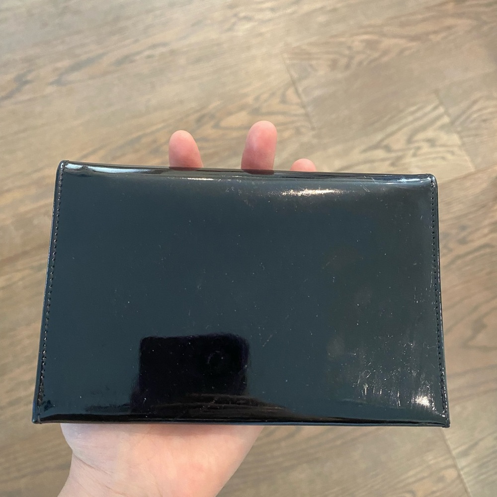 Chanel Black Patent Leather CC Logo Wallet Clutch - Picture 10 of 11